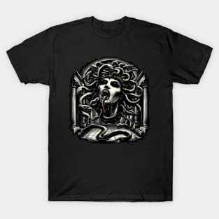 Medusa - Mythical Beauty and Menacing Gaze T-Shirt